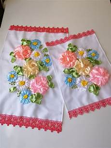 Ribbon Embroidered Towels